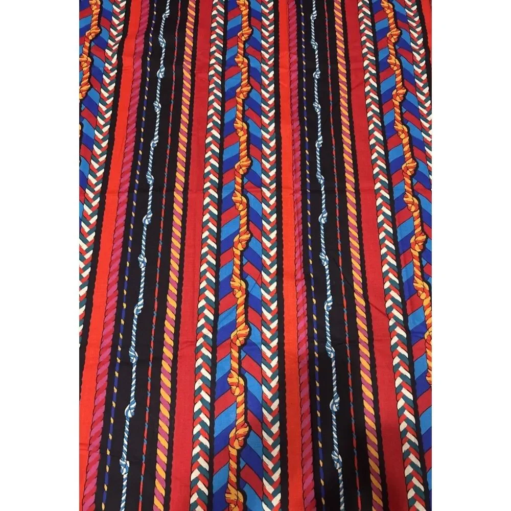 Vintage Cranston Crantex Nautical Rope Knot Stripe Fabric 40
